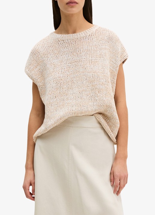 Marc O'Polo Midi A-lijn rok in lyocell blend met split - detail 2 beige
