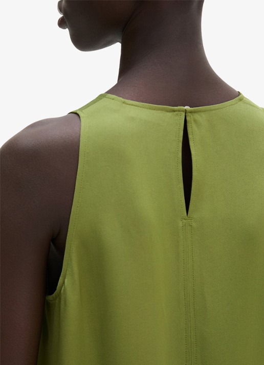 Marc O'Polo Midi jurk met ronde hals en steekzakken - detail 5 shaded fern / groen