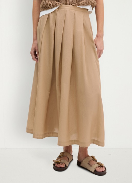 Marc O'Polo Midi mid waist rok met plooien