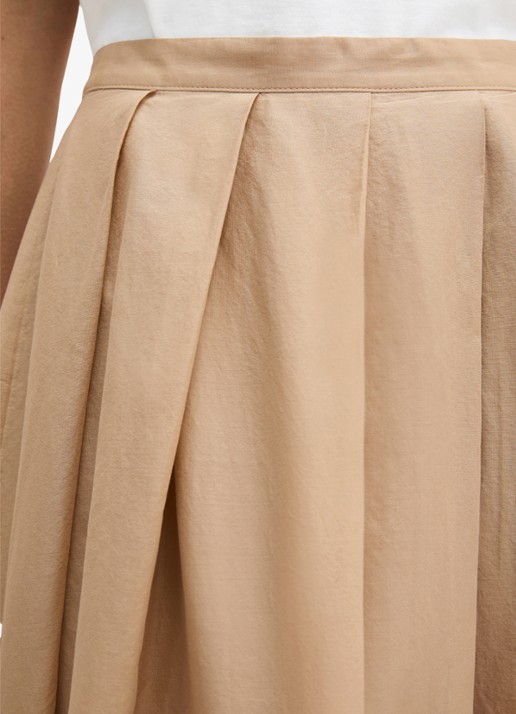 Marc O'Polo Midi mid waist rok met plooien - detail 3 sandpaper-2326 / beige