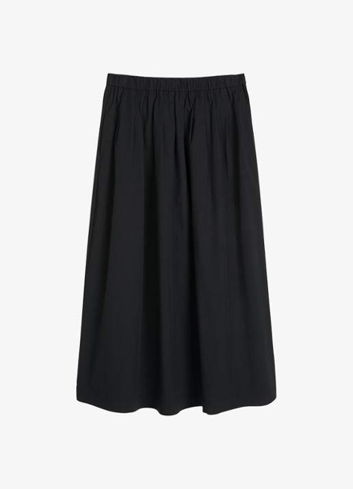 Marc O'Polo Midi rok met steekzakken - voorkant 2 zwart