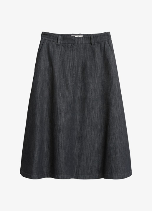 Marc O'Polo Midi rok van katoen - voorkant 4 zwart