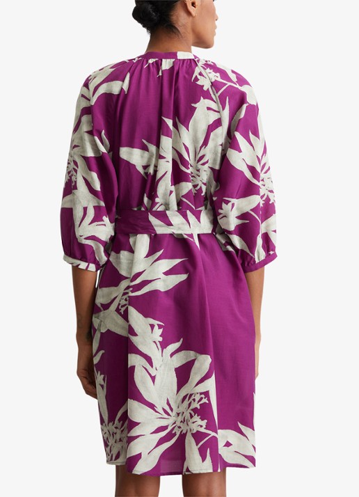 Marc O'Polo Mini blousejurk met print - achterkant 3 paars