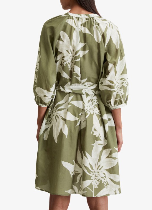 Marc O'Polo Mini blousejurk met print - achterkant 2 groen