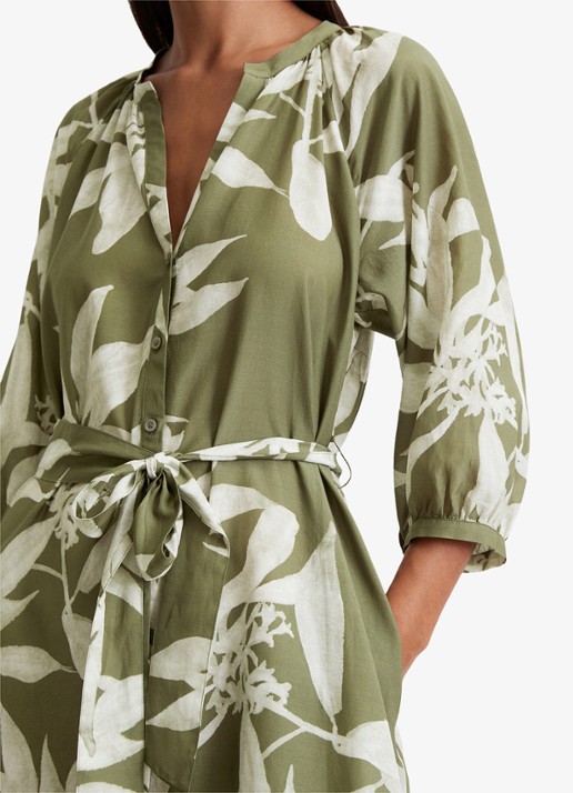 Marc O'Polo Mini blousejurk met print - detail 4 groen