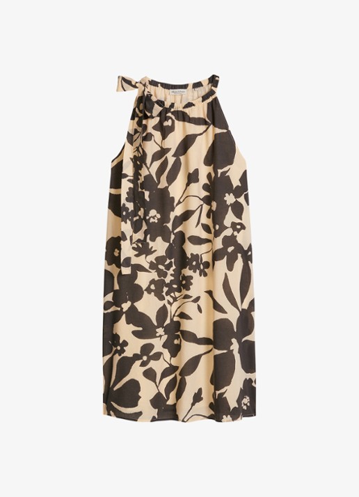 Marc O'Polo Mini jurk met bloemenprint  - voorkant beige