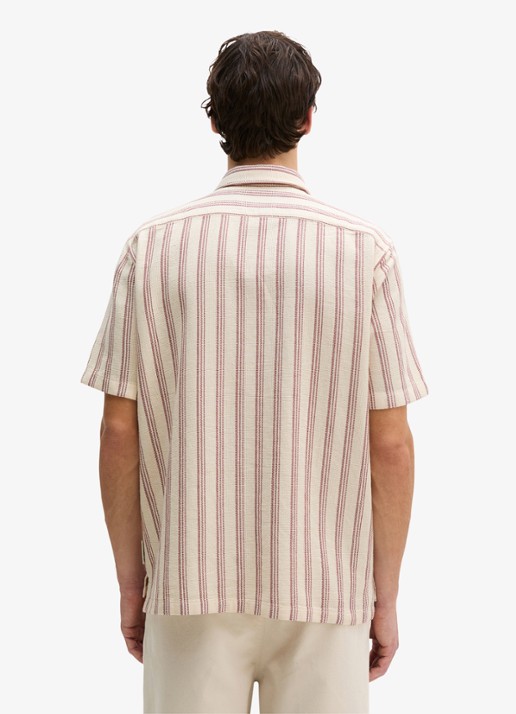 Marc O'Polo Overhemd met borstzak en streepprint - achterkant light beige/2692