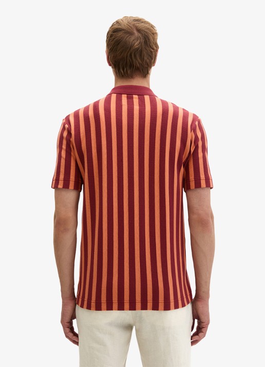 Marc O'Polo Overhemd met streepprint - achterkant 5 dark red 01-7026 / rood