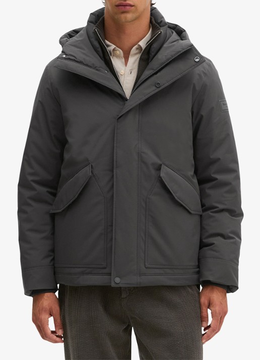 Marc O'Polo Parka met steekzakken - detail donkergrijs