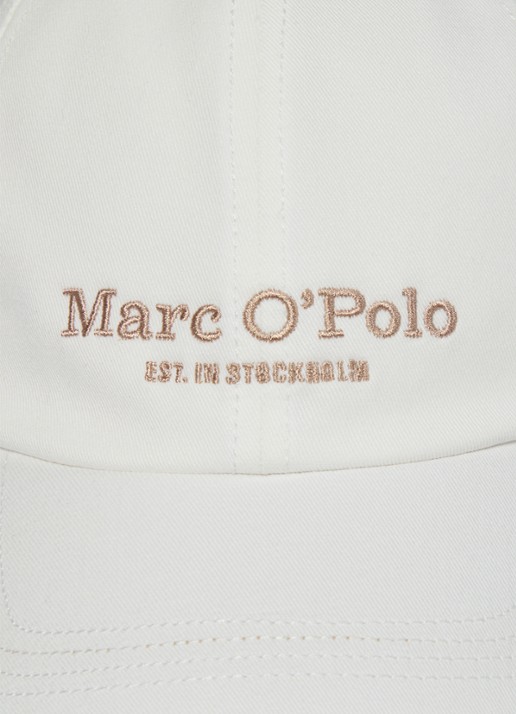Marc O'Polo Pet met logoborduring - detail 2 white cotton-1180 / wit