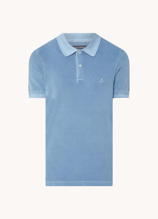 Marc O'Polo Polo met logoborduring - voorkant lichtblauw