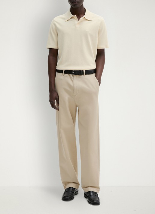 Marc O'Polo Polo met logoborduring - voorkant 2 beige