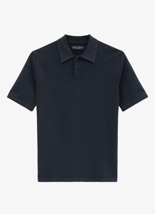 Marc O'Polo Polo met logoborduring - voorkant donkerblauw