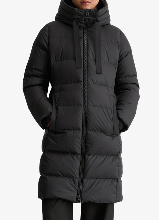 Marc O'Polo Puffer jas met capuchon - detail 3 zwart