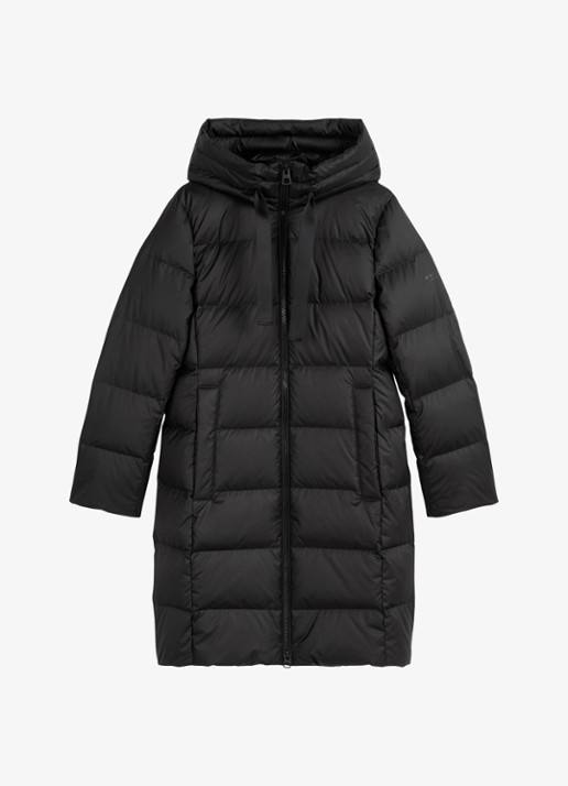 Marc O'Polo Puffer jas met capuchon - voorkant zwart