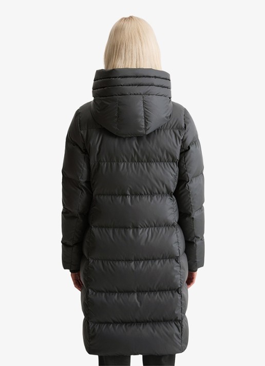 Marc O'Polo Puffer jas met capuchon - achterkant donkergrijs