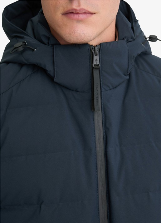 Marc O'Polo Puffer jas met capuchon - detail 3 donkerblauw
