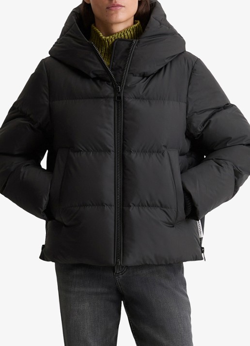 Marc O'Polo  Pufferjas met capuchon - detail zwart