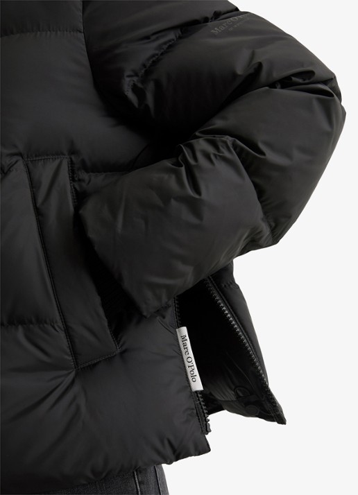 Marc O'Polo  Pufferjas met capuchon - detail 2 zwart
