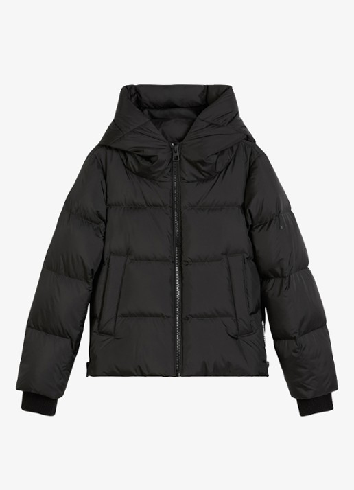 Marc O'Polo  Pufferjas met capuchon - voorkant 4 zwart