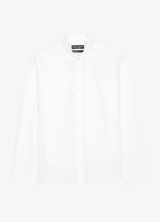 Marc O'Polo Regular fit overhemd met logoborduring - voorkant 4 wit
