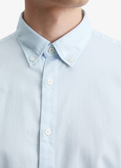 Marc O'Polo Regular fit overhemd met logoborduring - detail 4 lichtblauw