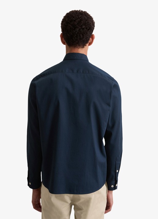 Marc O'Polo Regular fit overhemd met logoborduring - achterkant donkerblauw