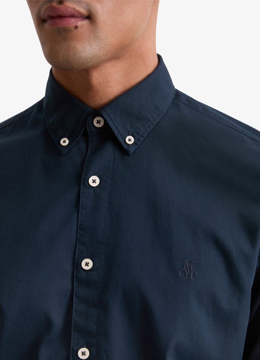 Marc O'Polo Regular fit overhemd met logoborduring - detail 5 donkerblauw