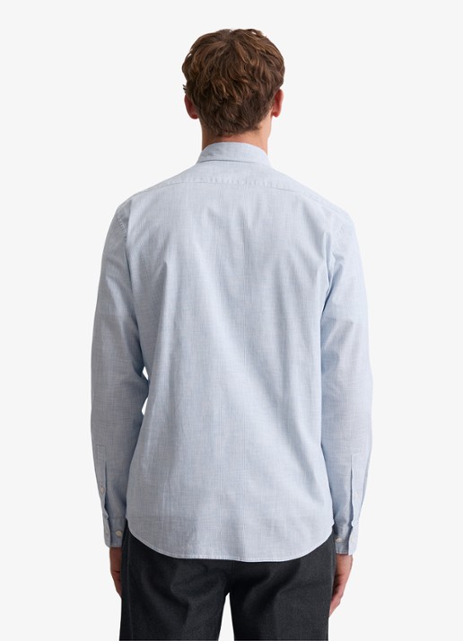 Marc O'Polo Regular fit overhemd met microdessin - achterkant lichtblauw