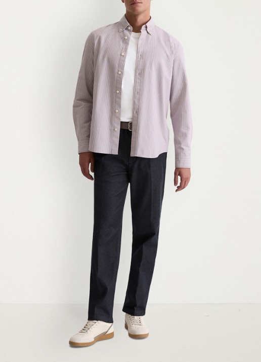 Marc O'Polo Regular fit overhemd met streepprint - voorkant 2 violet