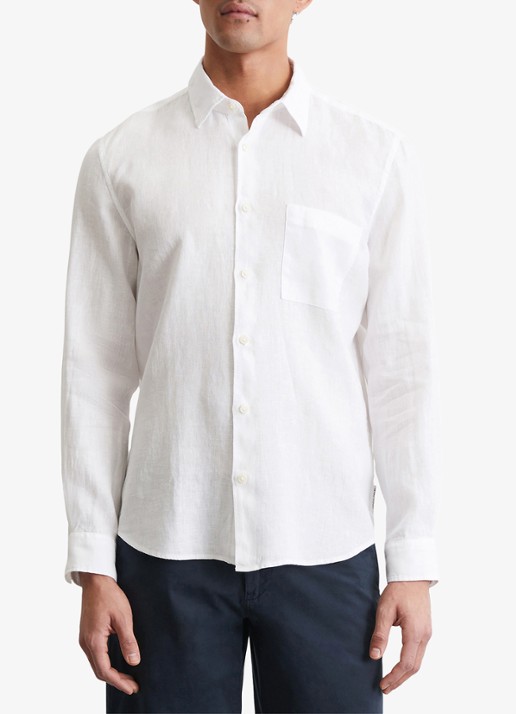 Marc O'Polo Regular fit overhemd van linnen - detail 6 wit