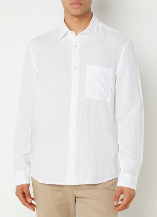 Marc O'Polo Regular fit overhemd van linnen - detail 8 wit