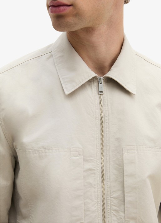 Marc O'Polo Regular fit overhemd van linnenblend met rits - detail 2 grey kit-0922 / grijs