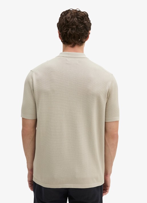 Marc O'Polo Regular fit polo met borduring - achterkant 3 beige