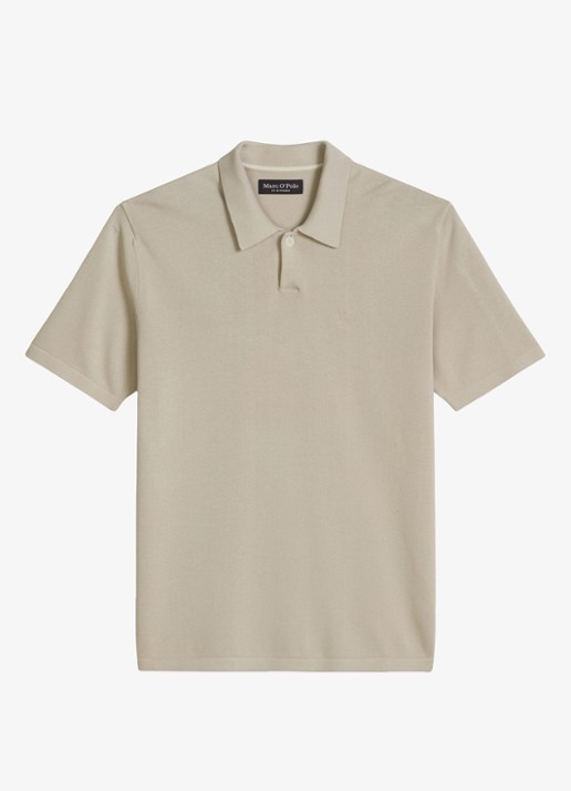 Marc O'Polo Regular fit polo met borduring - voorkant 4 beige