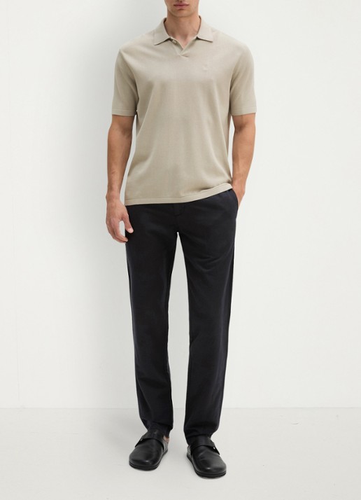 Marc O'Polo Regular fit polo met borduring - voorkant 5 beige