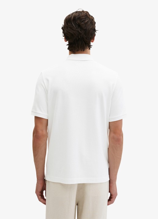 Marc O'Polo Regular fit polo met logoborduring - achterkant 5 white-0163 / wit