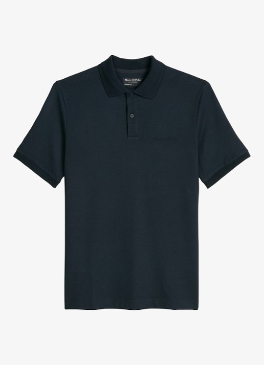 Marc O'Polo Regular fit polo met logoborduring - voorkant 4 dark navy-4131 / blauw