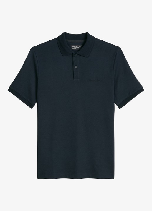 Marc O'Polo Regular fit polo met logoborduring - voorkant 6 dark navy-4131 / blauw