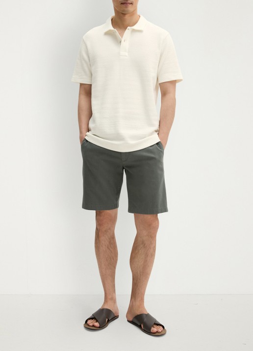 Marc O'Polo Regular fit polo met structuur - voorkant 4 silky white-1183 / wit