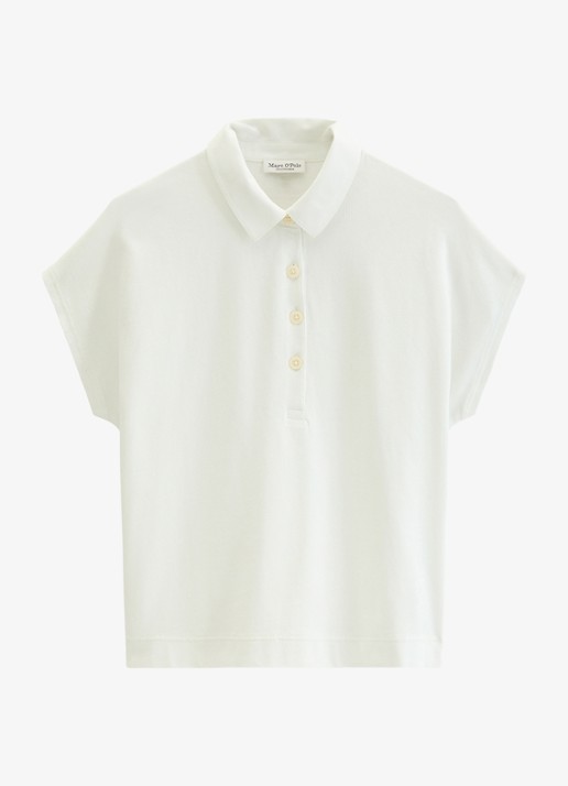 Marc O'Polo Regular fit polo van katoen - voorkant 2 wit