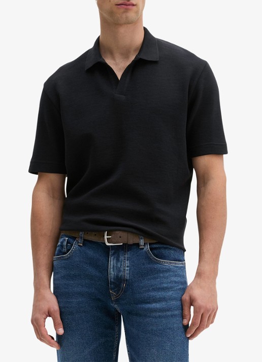 Marc O'Polo Regular fit polo - detail zwart