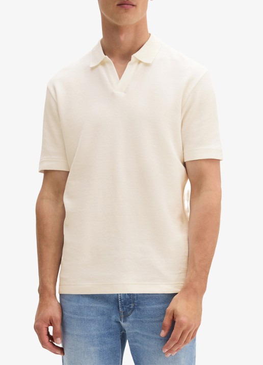Marc O'Polo Regular fit polo - detail 4 creme