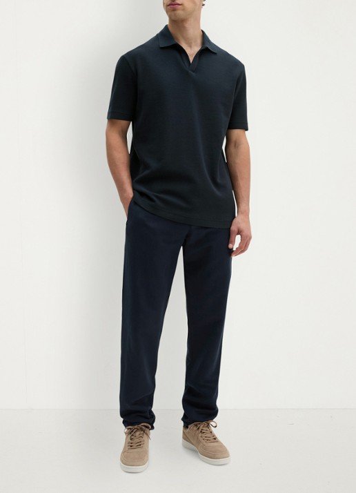 Marc O'Polo Regular fit polo - voorkant 3 donkerblauw