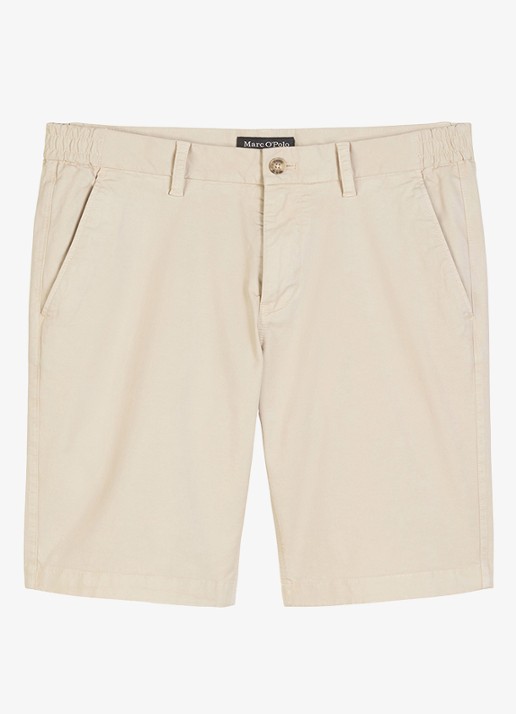 Marc O'Polo Reso straight fit korte broek van  katoen - voorkant 4 gray silk-707 / grijs