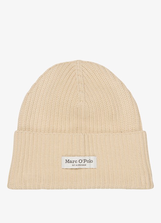 Marc O'Polo Ribgebreide muts met logo
