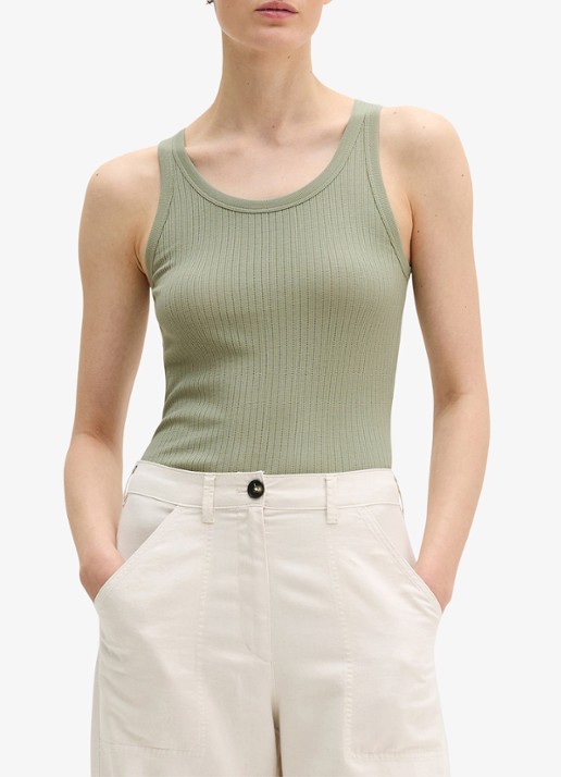Marc O'Polo Ribgebreide tanktop met ronde hals