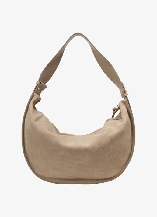 Marc O'Polo Schoudertas van suède  met verstelbare schouderriem - detail 4 earthy taupe / beige