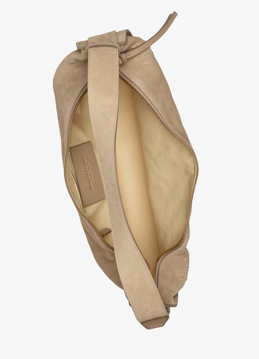 Marc O'Polo Schoudertas van suède  met verstelbare schouderriem - detail 5 earthy taupe / beige