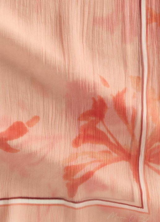 Marc O'Polo Sjaal met print - detail 2 medium orange_multi_2-9430 / oranje